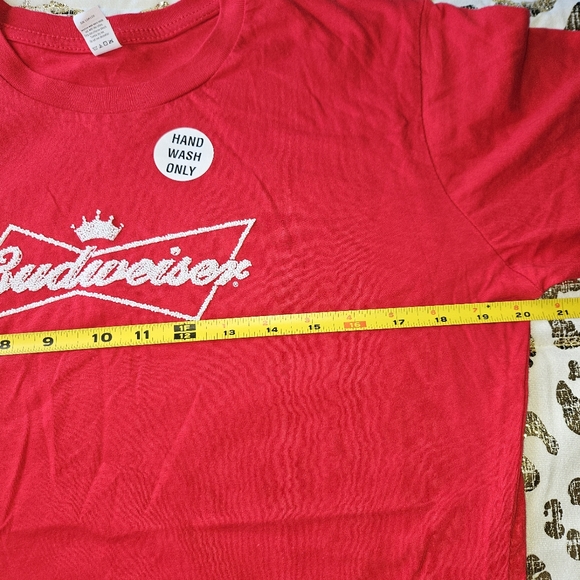 5 For $25✨️Brand New Beaded Budweiser Beer Womens Size Large Graphic T-Shirt Top - Picture 4 of 5